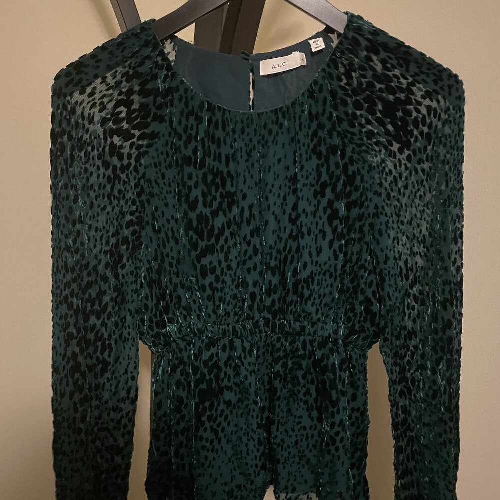 A.L.C. Karen Leopard Burnout Top